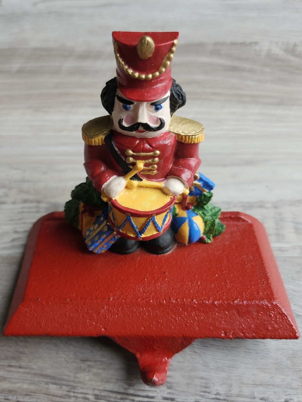 Windsor Cast Iron Nutcracker Drummer Stocking Hanger Hook Box